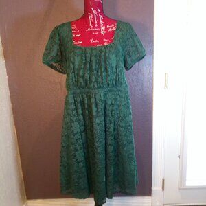 TORRID Dress 1 Midi Evening Special Occasion  Green Midi Lace Dress Size Plus 1